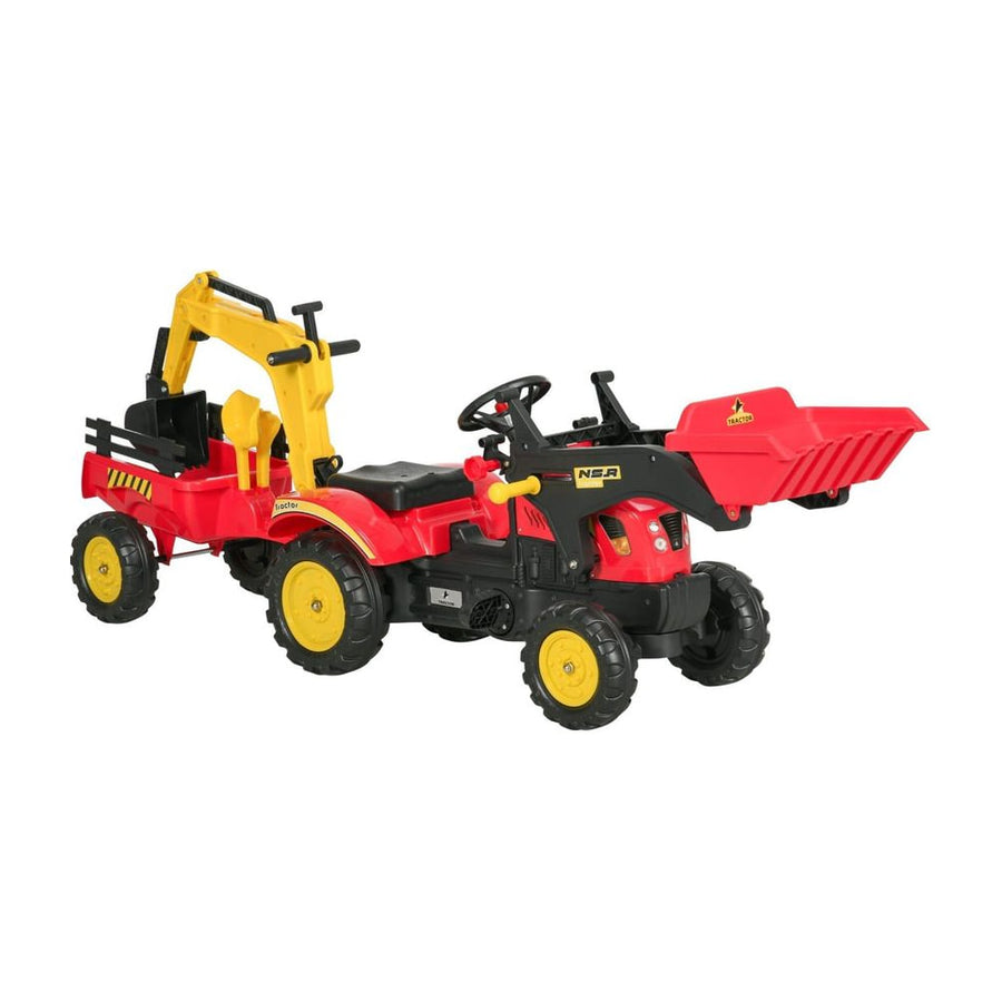 HOMCOM Kids Children Pedal Go Kart Ride On Toy Car Excavator Tractor
