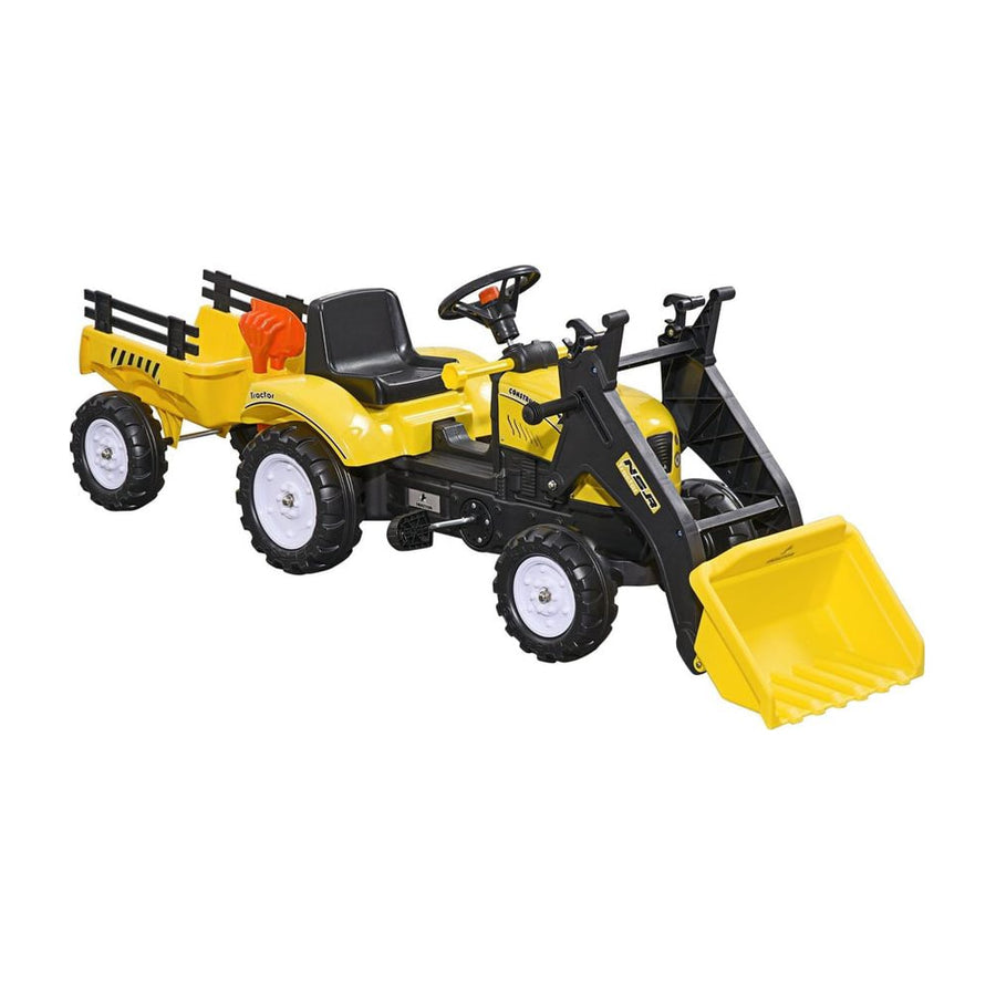HOMCOM Kids Pedal Go Kart Excavator in Yellow