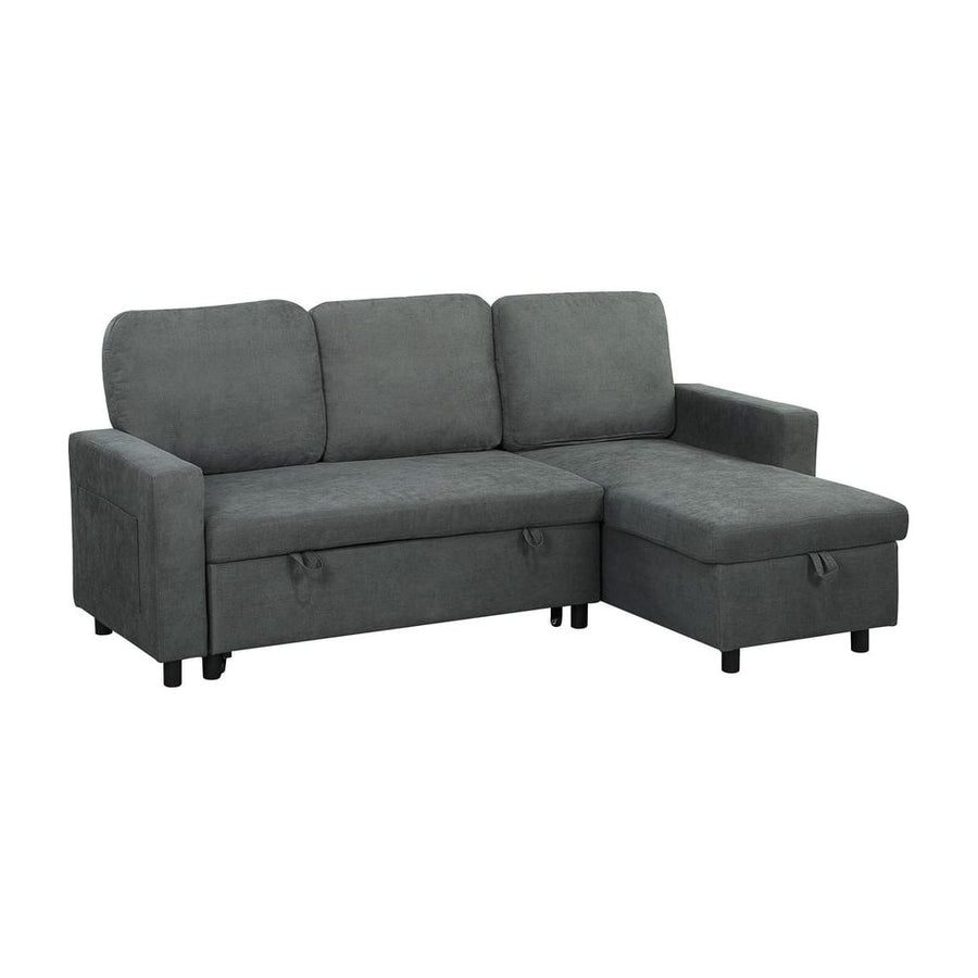 HOMCOM Pull Out Sofa Bed with Storage - Charcoal Grey