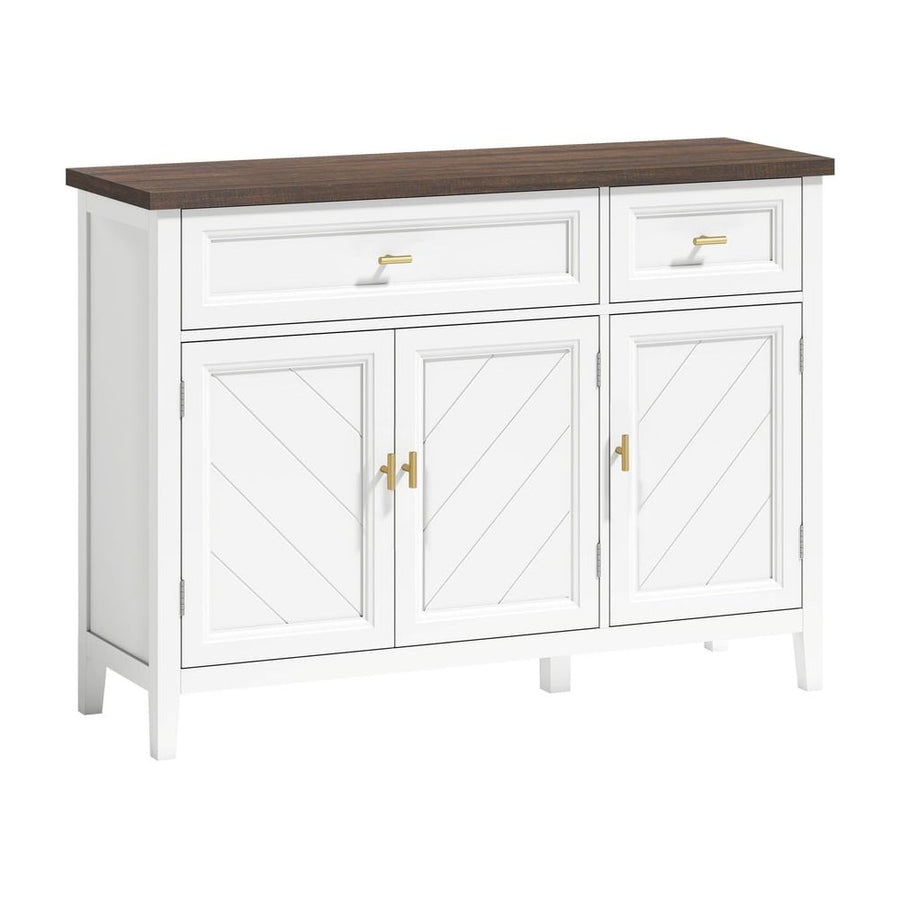 HOMCOM Modern Sideboard with 3 Doors, 2 Drawers and Adjustable Shelves, White
