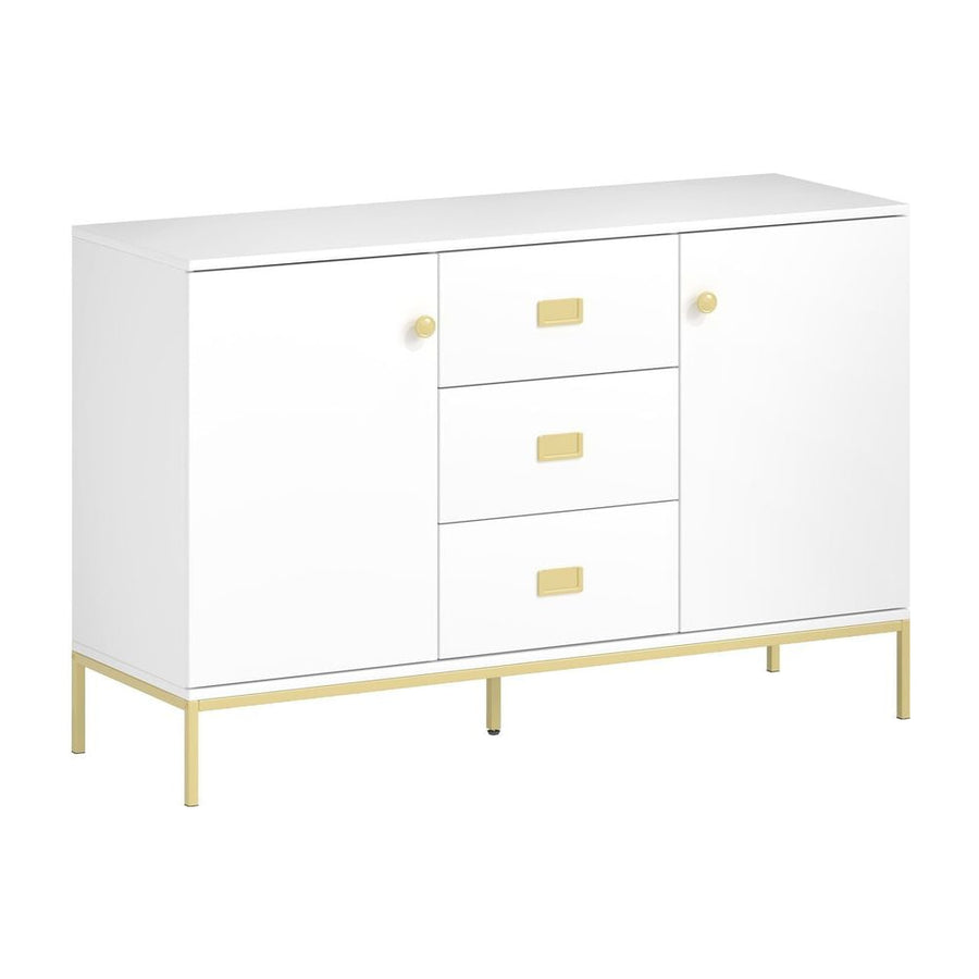 HOMCOM Modern White and Gold Sideboard