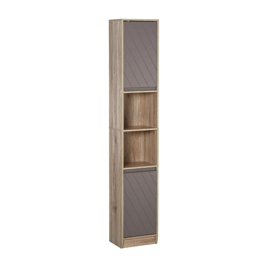 HOMCOM Narrow Bathroom Cabinet, Slim Bathroom Storage Unit with Open Compartment, Freestanding Storage Cupboard with