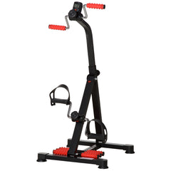 HOMCOM Portable Exercise Bike for Home Pedal Exerciser Height-adjustable 56L x 44- 56W x 75- 97H cm Black and Red