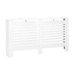 HOMCOM Radiator Cover, Modern MDF White Painted Cabinet with Horizontal Slats for Living Room, Bedroom, 172L x 19W x 81H cm