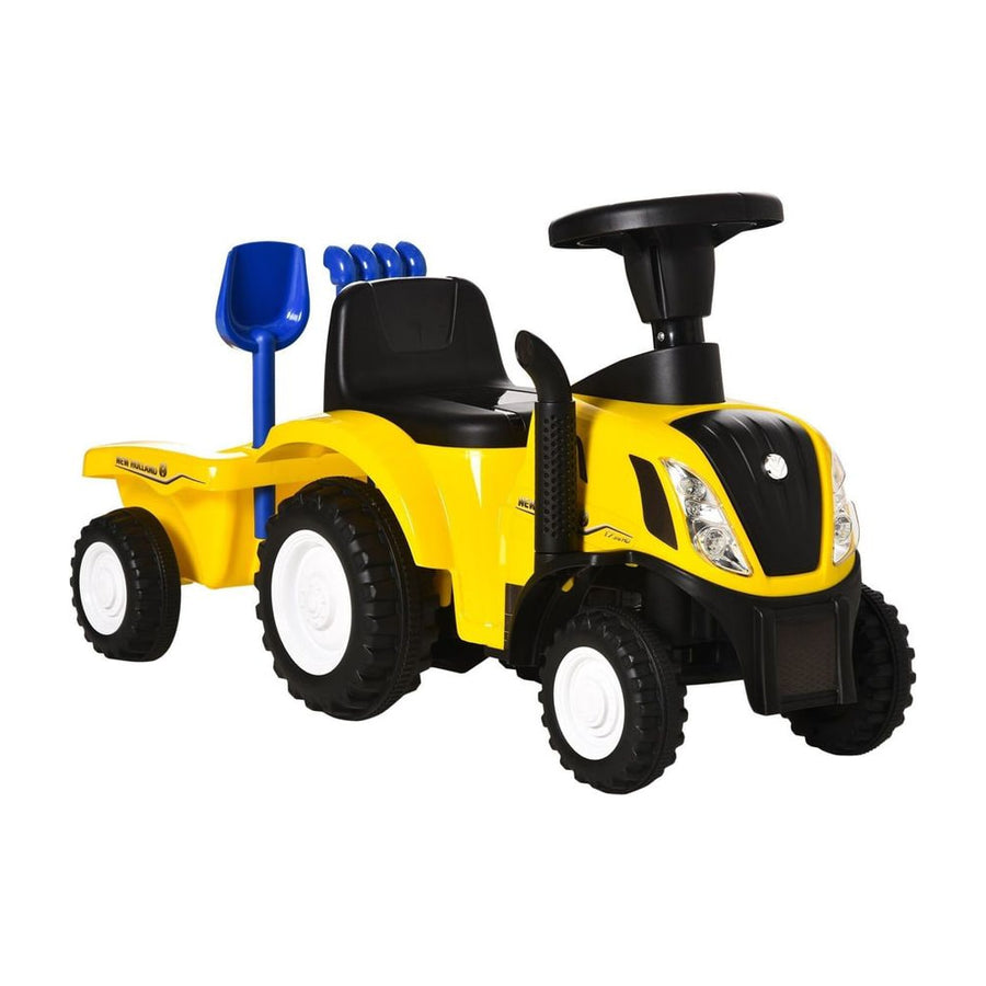 HOMCOM Ride On Tractor Toddler Walker Foot To Floor Slider in Old Yellow
