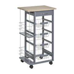 HOMCOM Rolling Kitchen Cart in Grey