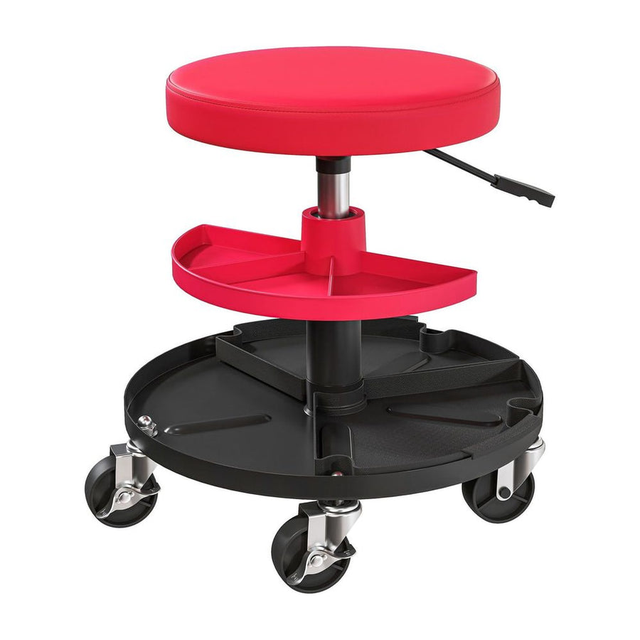 HOMCOM Rolling Mechanic Stool, 135kg Capacity Workshop Stool, 360 degrees Swivel Roller Padded Creeper Seat with Wheels, Tool