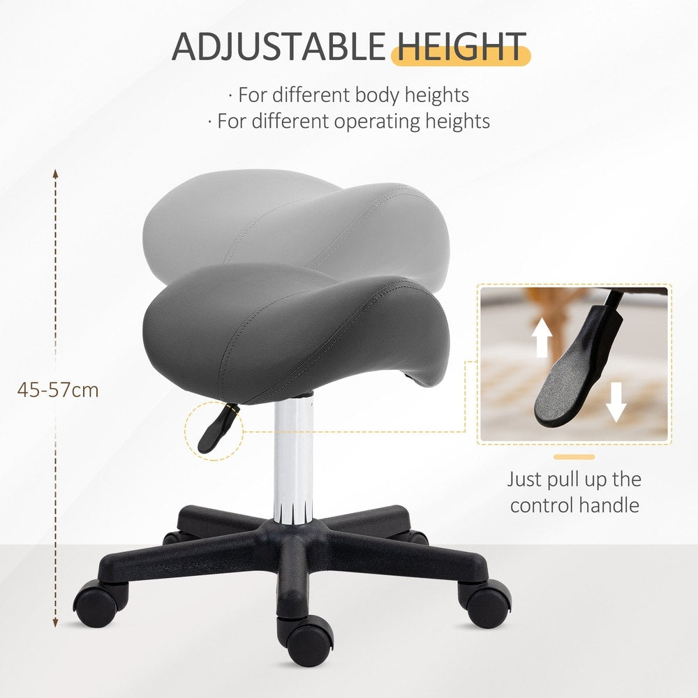 HOMCOM Saddle Stool in Grey