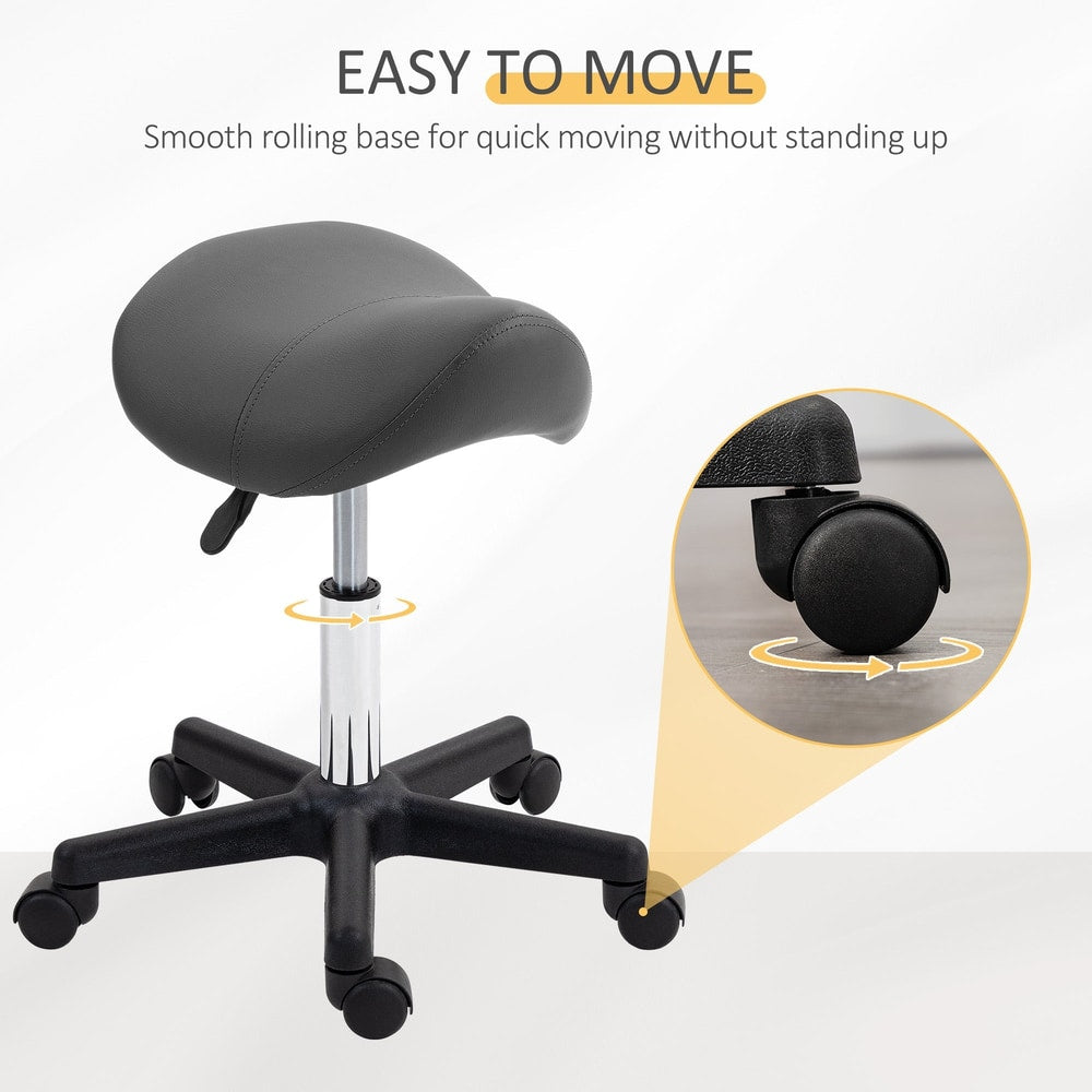HOMCOM Saddle Stool in Grey