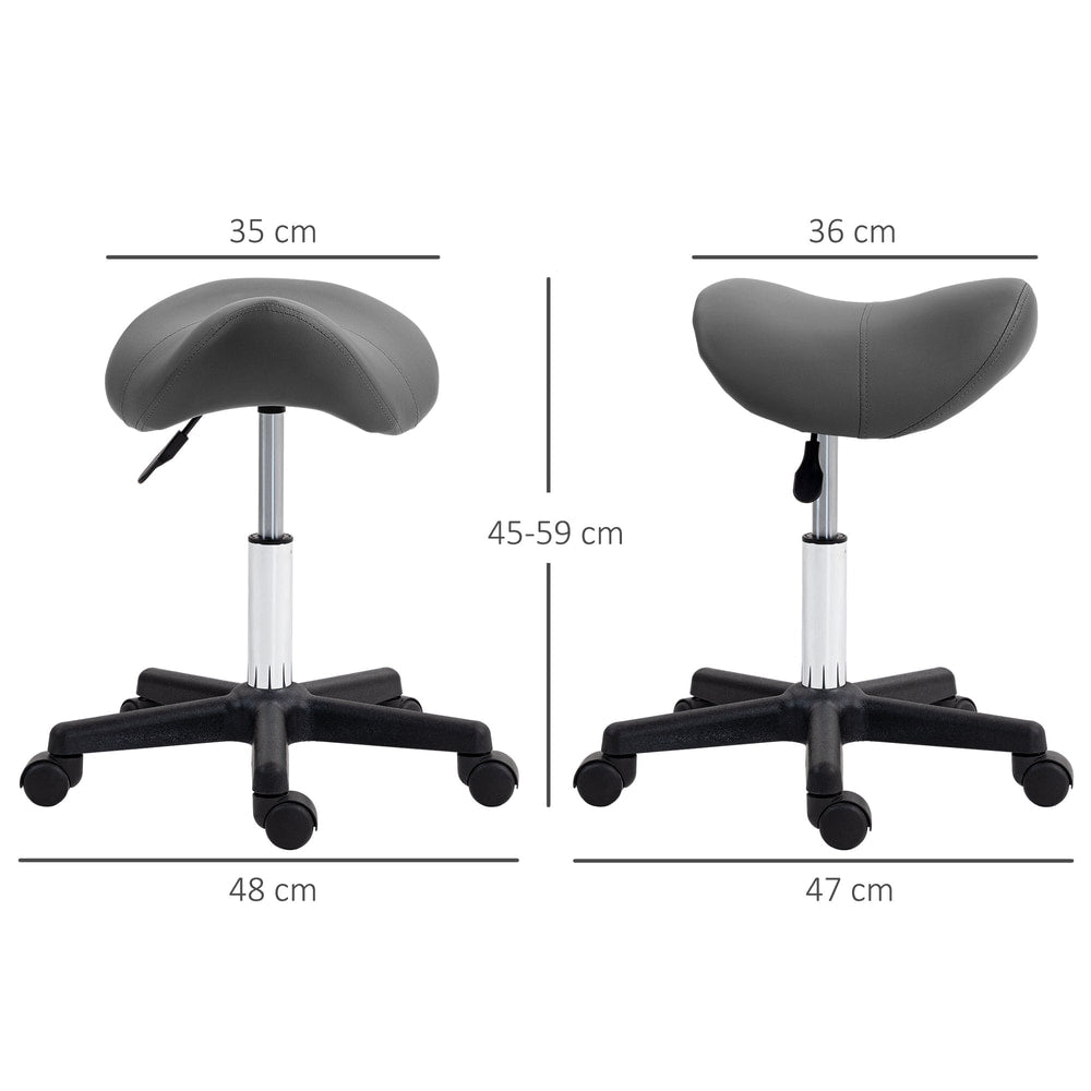 HOMCOM Saddle Stool in Grey