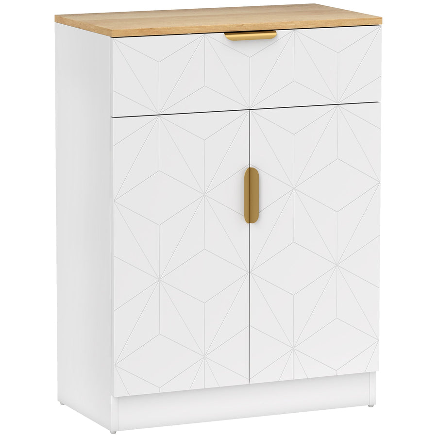HOMCOM Sideboard Storage Cabinet, Modern Storage Cupboard with Drawer and Adjustable Shelf for Living Room, Kitchen, Dining