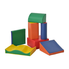 HOMCOM Soft Play Set, 7 Piece Foam Blocks, Toddler Climb and Crawl Activity Set for 1-3 Years, Soft Play Equipment for