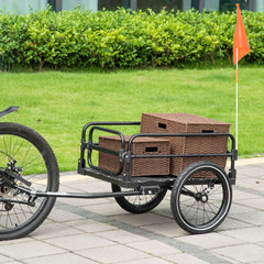 HOMCOM Steel Bike Trailer with Triple Safety in Black