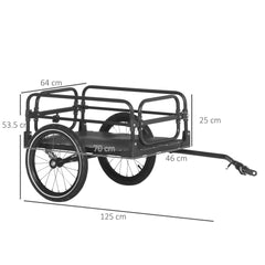 HOMCOM Steel Bike Trailer with Triple Safety in Black