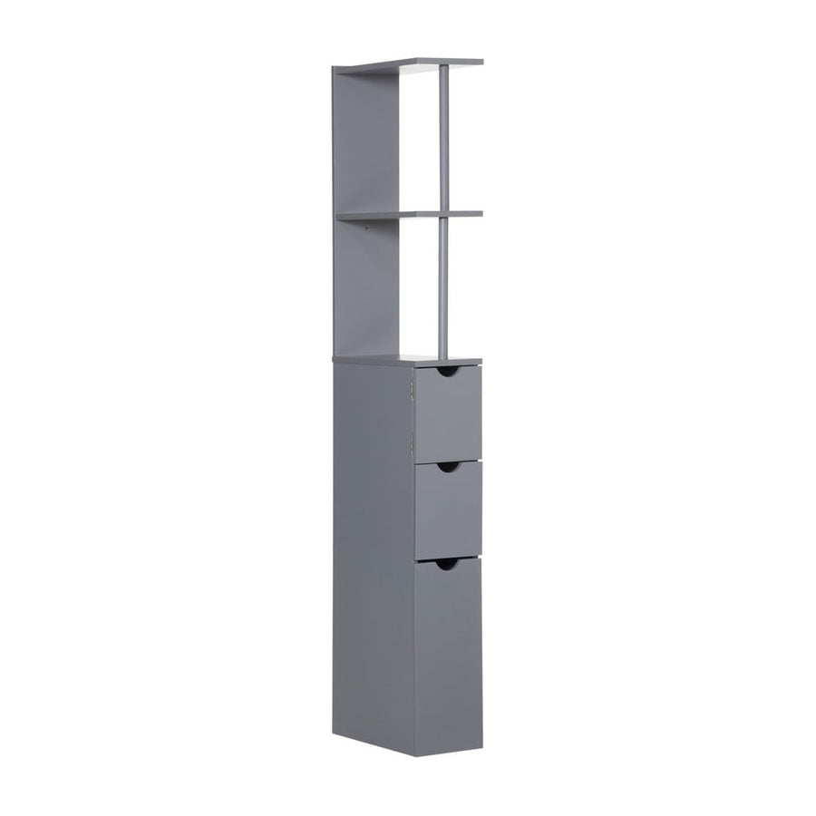 HOMCOM Tall Bathroom Cabinet, Freestanding Bathroom Storage Cabinet with 2-Tier Shelf and Drawers, Narrow Cupboard Storage