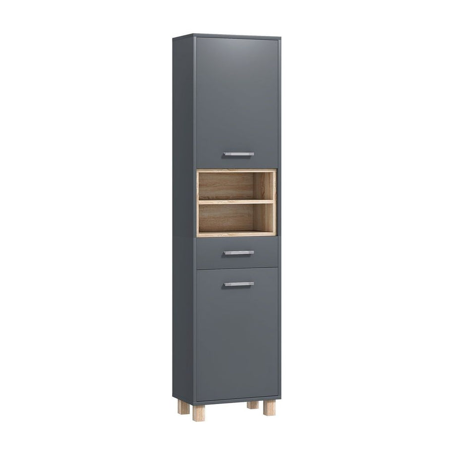 HOMCOM Tall Bathroom Storage Cabinet, Bathroom Storage Unit, Freestanding Bathroom Cabinet with Open Shelves and Drawer