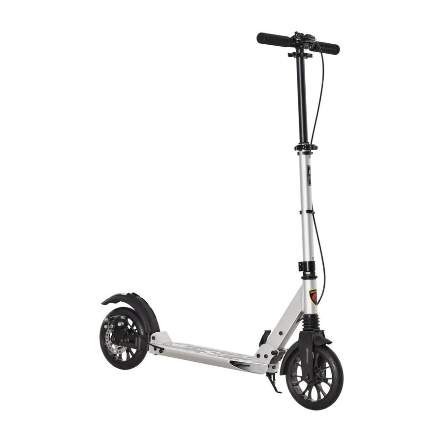 HOMCOM Teen/Adults Aluminium Folding Kick Scooter in Silver