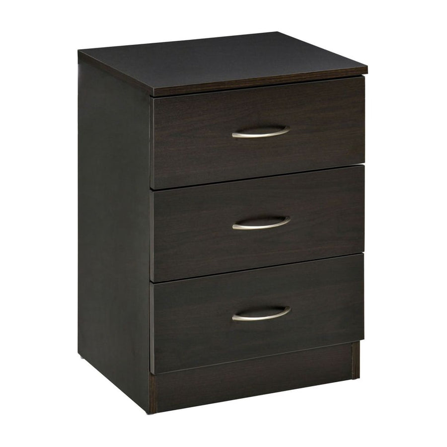 HOMCOM Three-Drawer Simple Bedside Table - Black