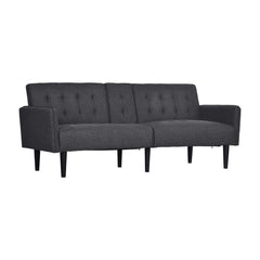 HOMCOM Three-Seater Sofa Bed, with Cupholders - Grey