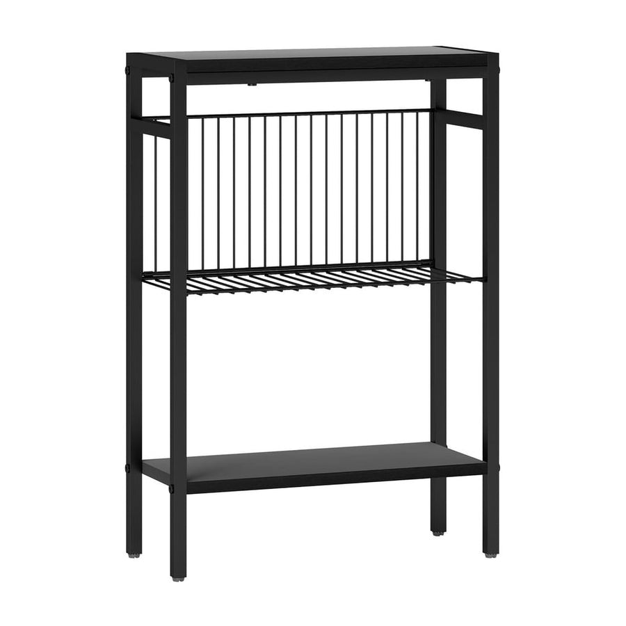 HOMCOM Three Shelf Industrial Side Table, Black