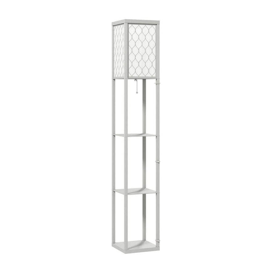 HOMCOM Three-Shelf Standing Lamp - Grey/White