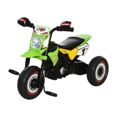 HOMCOM Toddler Pedal Motorcycle Kids Ride On Tricycle Early Learning w/ Music Lights Handlebar Stickers Exercise Boys Girls