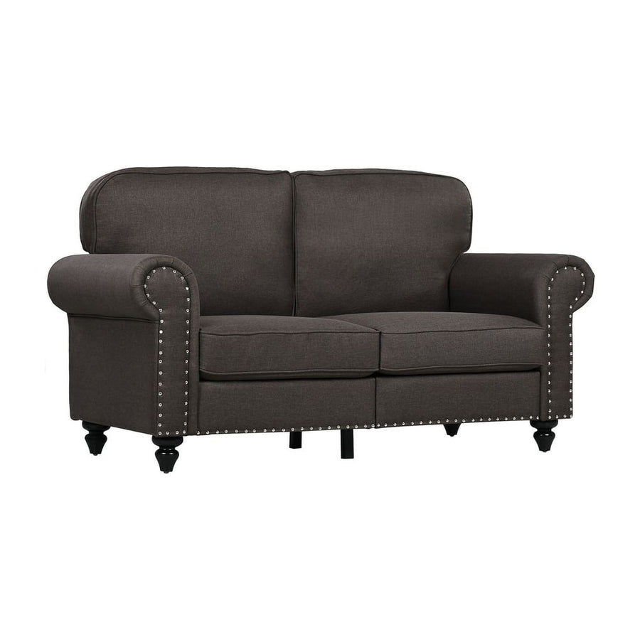 HOMCOM Two-Seater Mid-Century Sofa, with Pocket Springs - Dark Brown