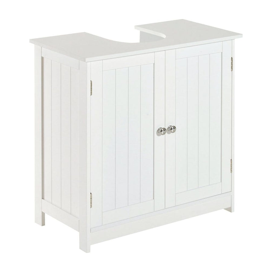 HOMCOM Under Sink Bathroom Storage Cabinet 2 Layers Vanity Unit Wooden - White
