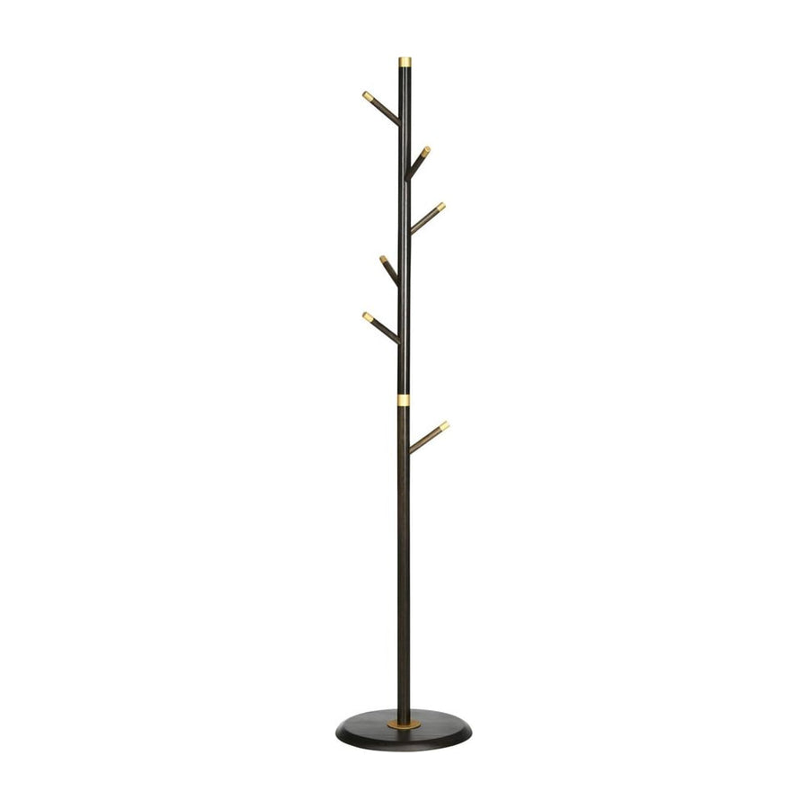 HOMCOM Vintage Coat Rack Stand with a central pole and six angled hooks on a circular base