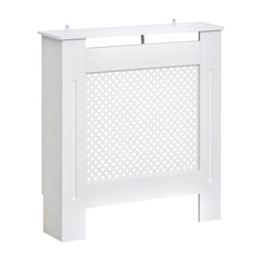 HOMCOM Wooden Radiator Cover Heating Cabinet Modern Home Furniture Grill Style White Painted (Small)