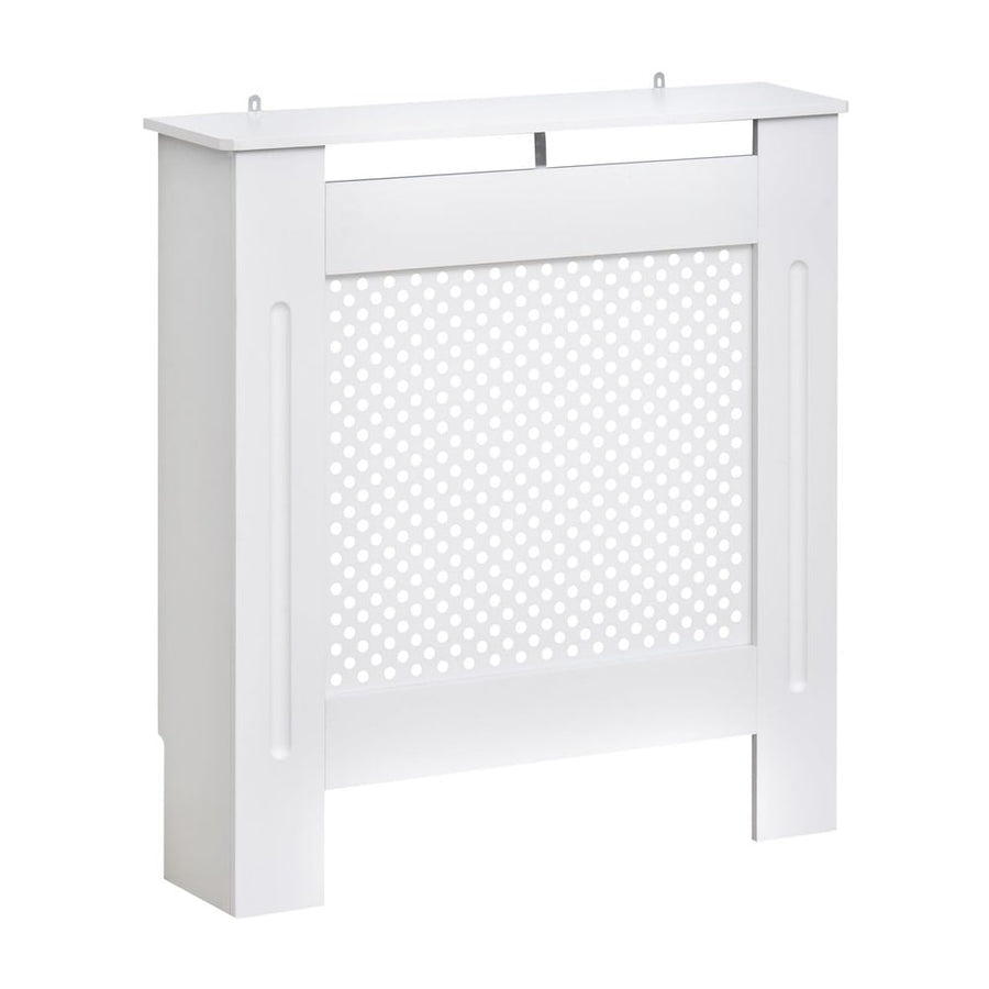 HOMCOM Wooden Radiator Cover Heating Cabinet Modern Home Furniture Grill Style White Painted (Small)