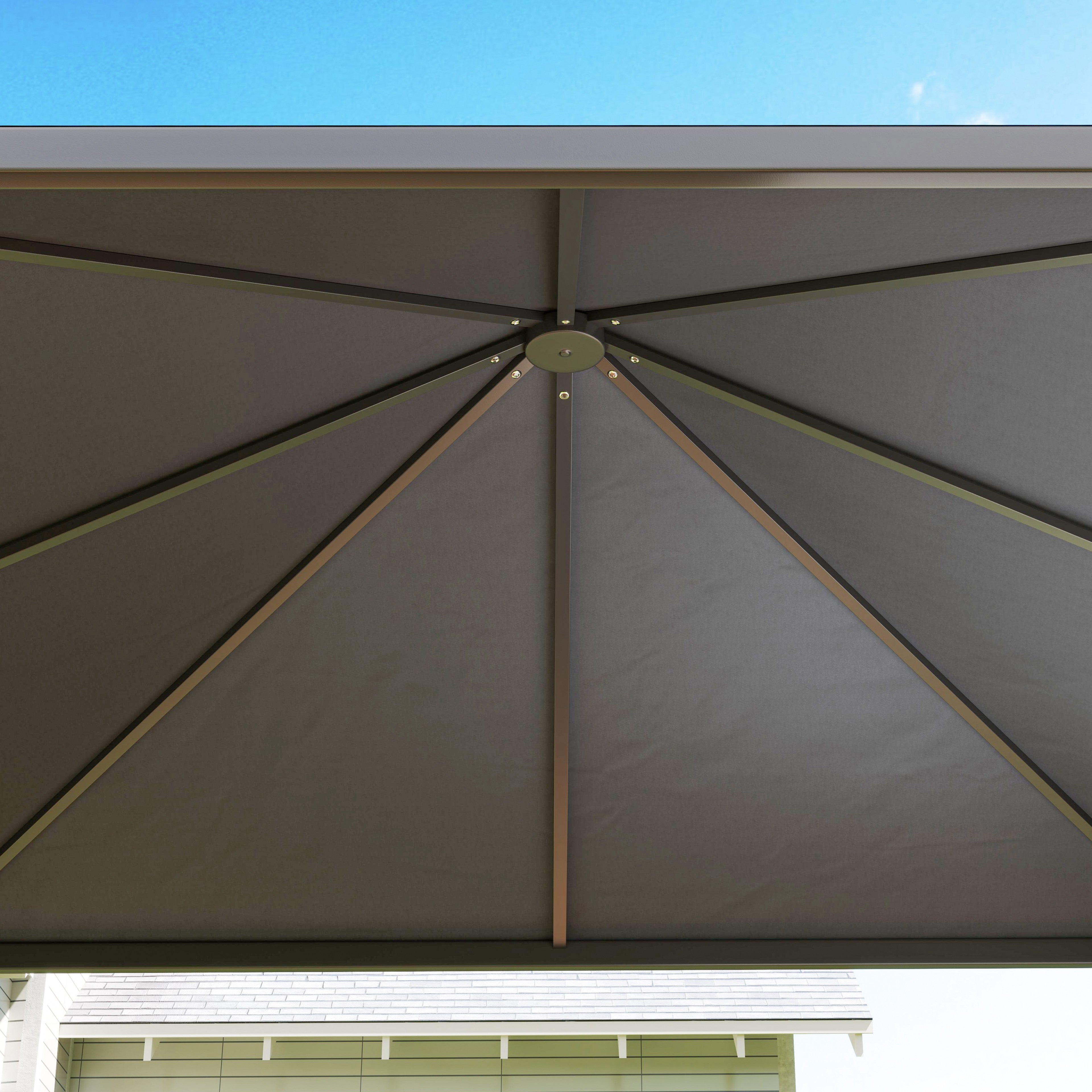 Outsunny√Ç 3√Ç x√Ç 3√Ç or 3√Ç x 6m Garden√Ç Gazebo with Extendable Awning and Wheels,√Ç UPF30+ Outdoor√Ç Metal Gazebo√Ç Canopy√Ç Shelter√Ç for BBQ, Event, Party