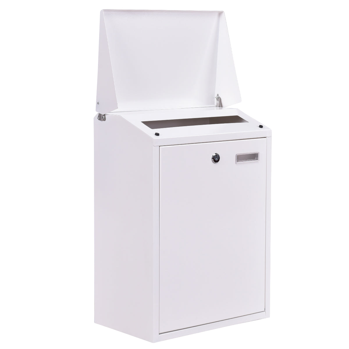 Steel Lockable Postbox Locking Home Letter Post Box Wall Mounted-White