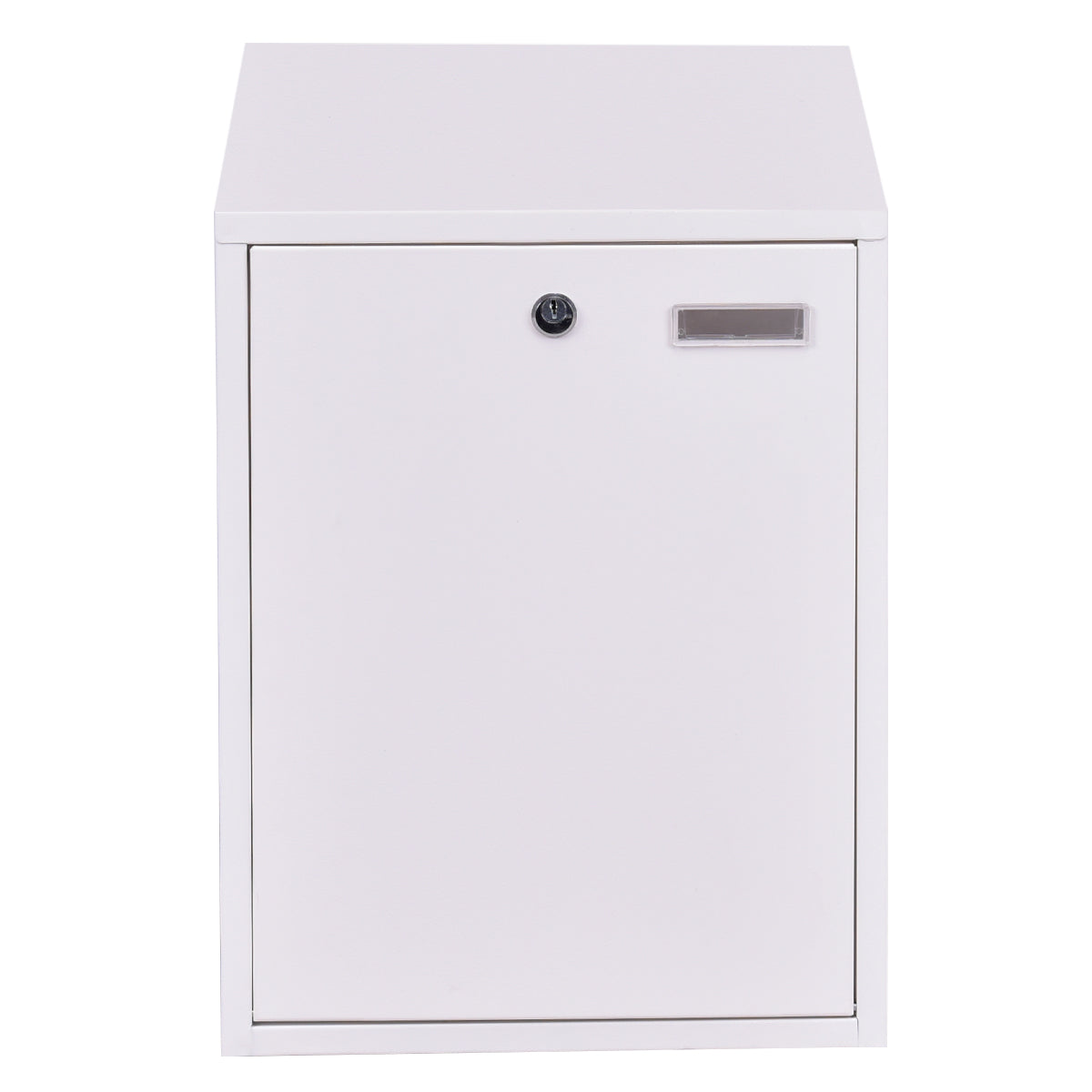 Steel Lockable Postbox Locking Home Letter Post Box Wall Mounted-White