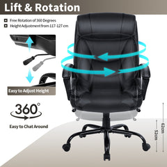 Executive Massage Chair with 6 Vibrating Points-Black
