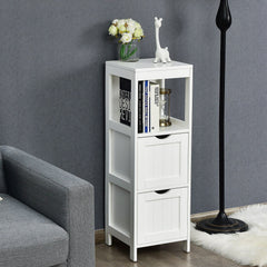 Bathroom Storage Cabinet with 2 Removable Drawers and Open Shelf-White