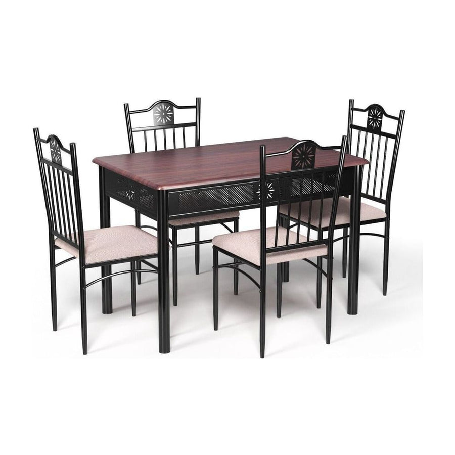 5 Piece Kitchen Dining Table and Chair Set with Sponge Cushion-Purple