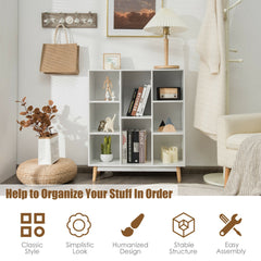 8-Cube Storage Organizer with 2 Anti-Tipping Mechanisms-White