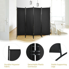 4 Panel Wall Privacy Screen Protector for Home-Black