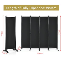 4 Panel Wall Privacy Screen Protector for Home-Black