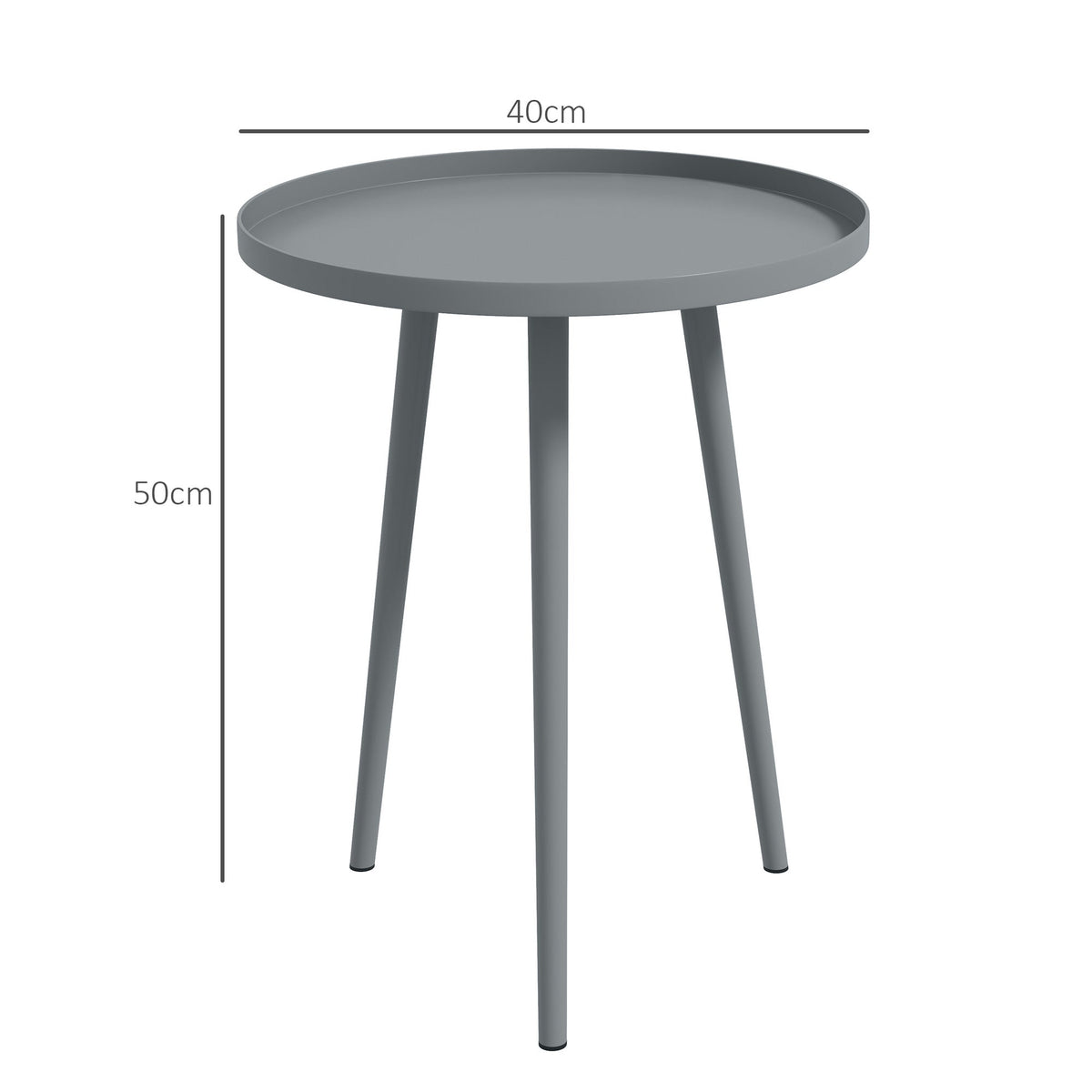 Outsunny Round Garden Coffee Table in Grey