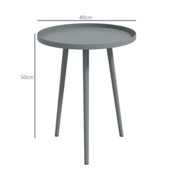 Outsunny Round Garden Coffee Table in Grey