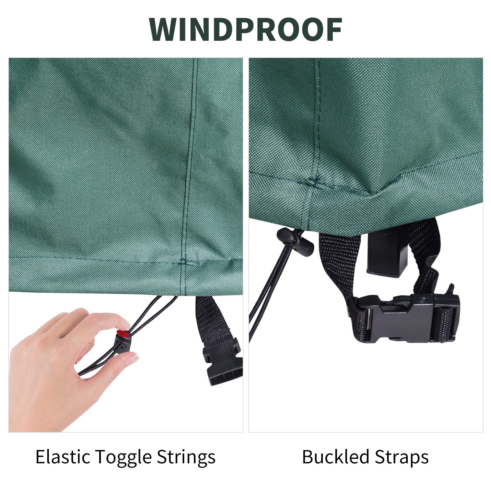 Outsunny Garden Patio Large Furniture Set Round Cover 600D Oxford Waterproof, √ê¬§193 x 80H cm, Green