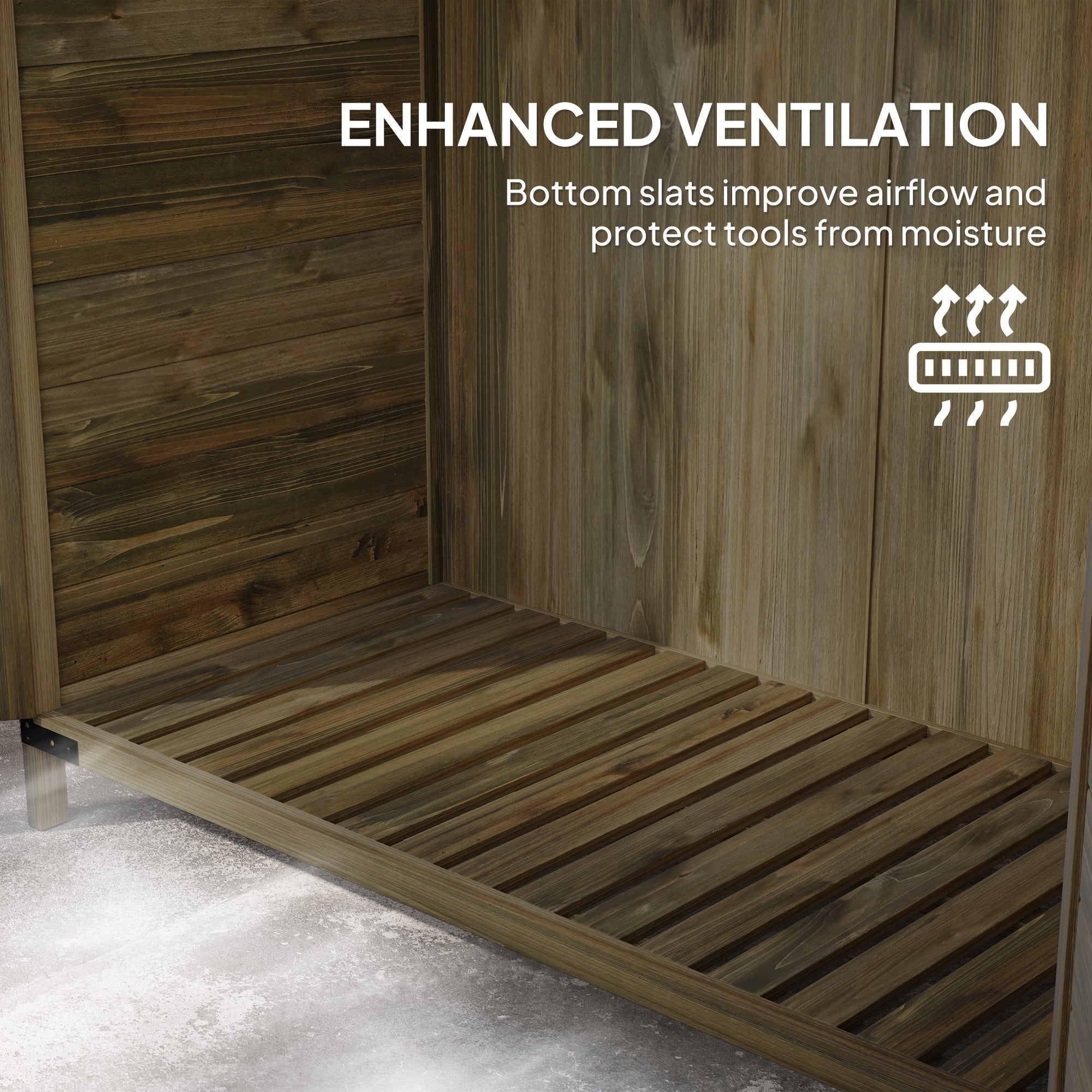 Outsunny 103.5 x 59 cm Wooden Garden Shed - Brown