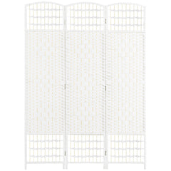 HOMCOM 3 Panel Folding Room Divider, Privacy Screen, Paravent Partition Separator for Living Room, Bedroom, White