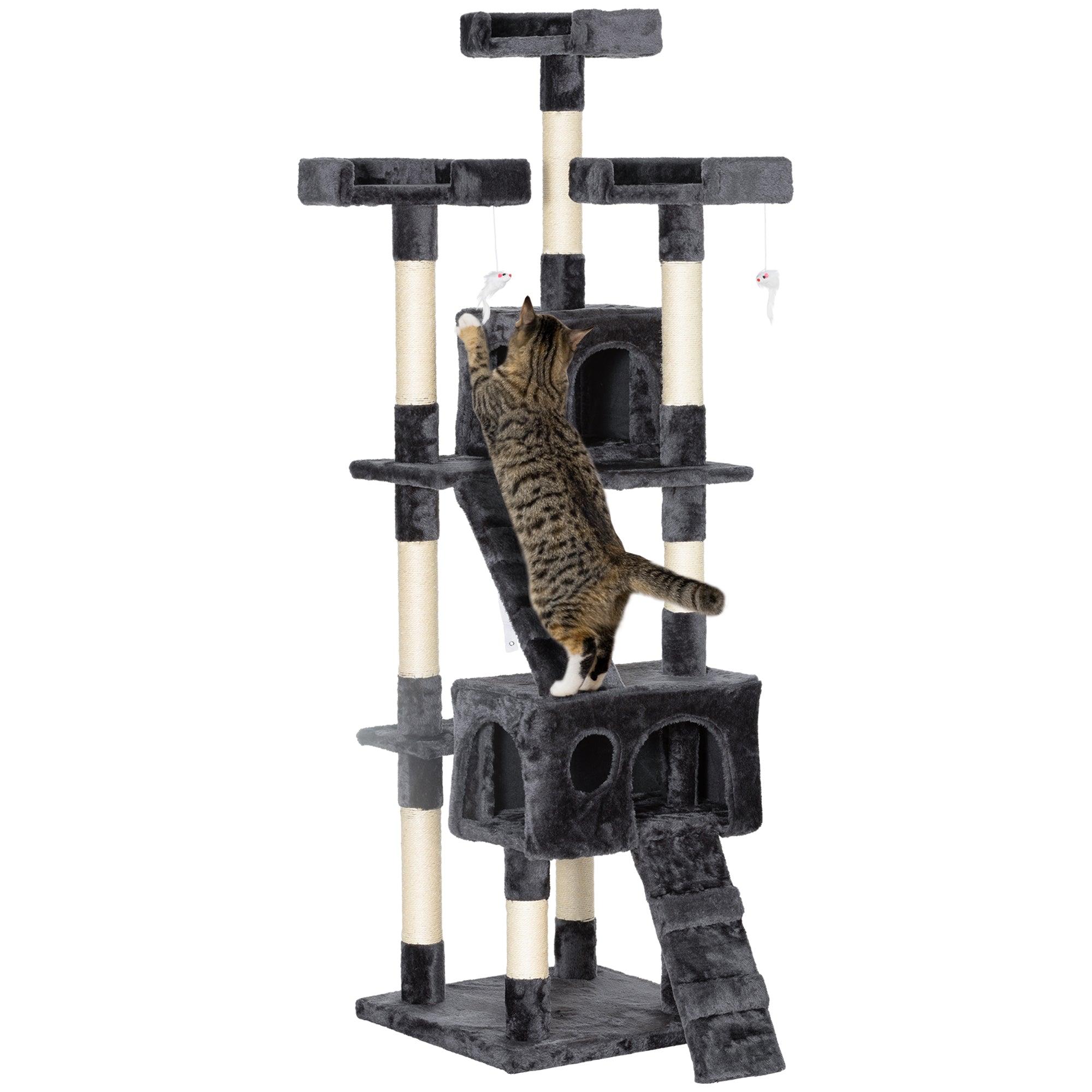 PawHut Cat Tree Scratching House, Activity Play Centre