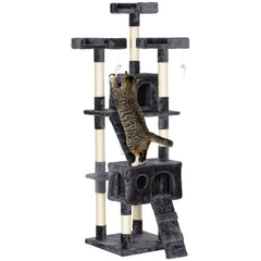 PawHut Cat Tree Scratching House, Activity Play Centre
