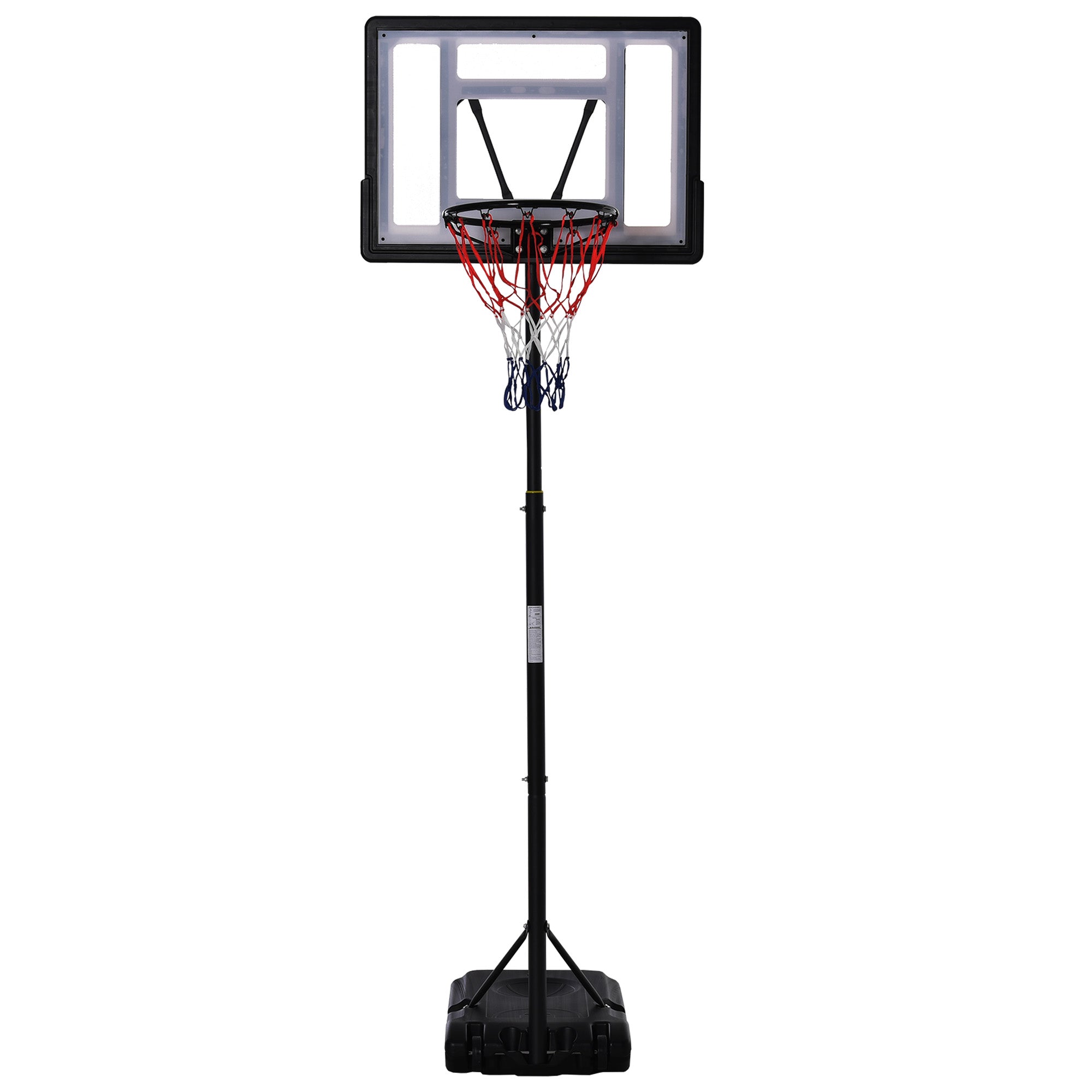 HOMCOM 1.55-2.1m Basketball Hoop and Stand w/ Fillable Base, Wheels