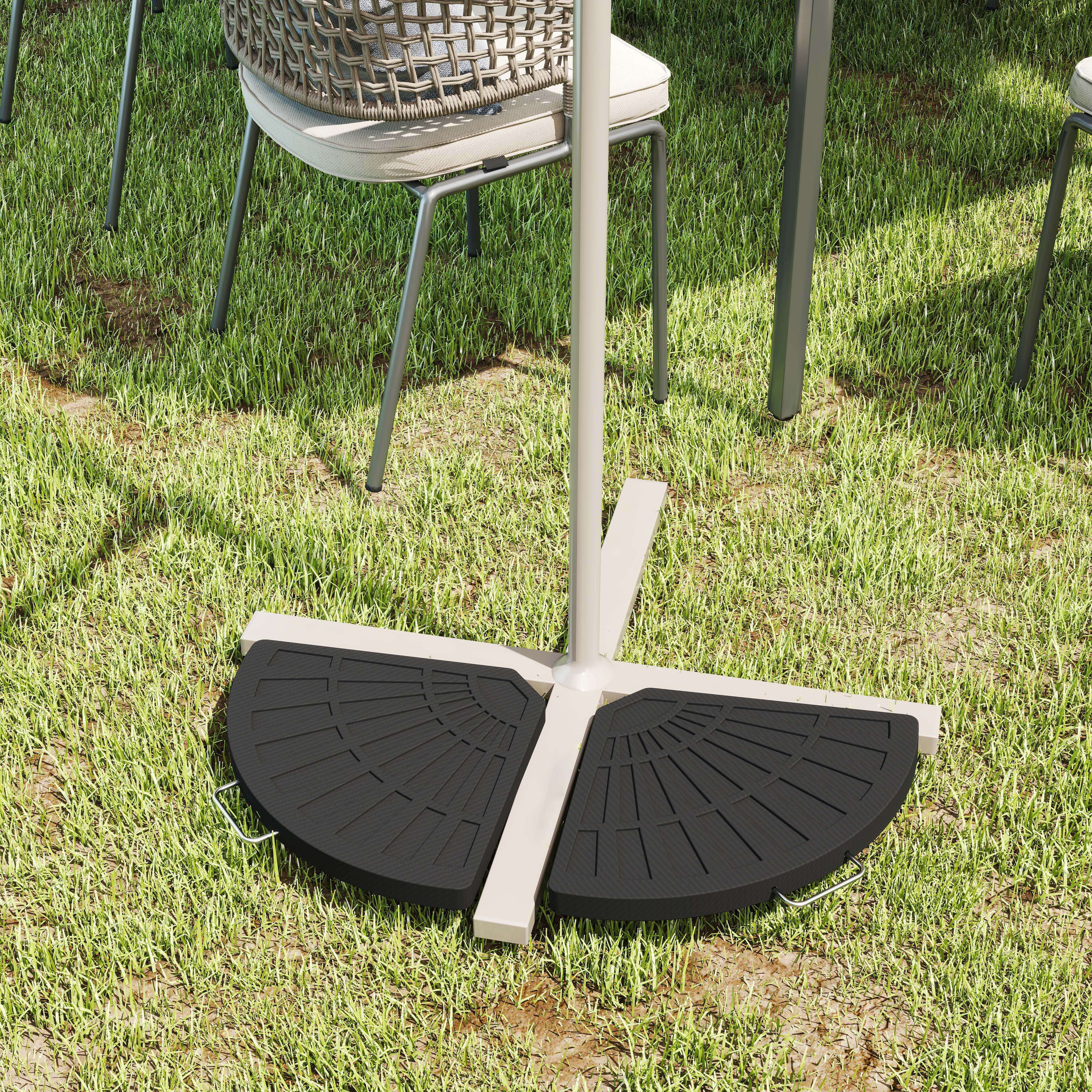 Outsunny 2 Piece Parasol Base, 28kg Resin Umbrella Stand Weights for Cantilever Parasol with Handles, Bronze