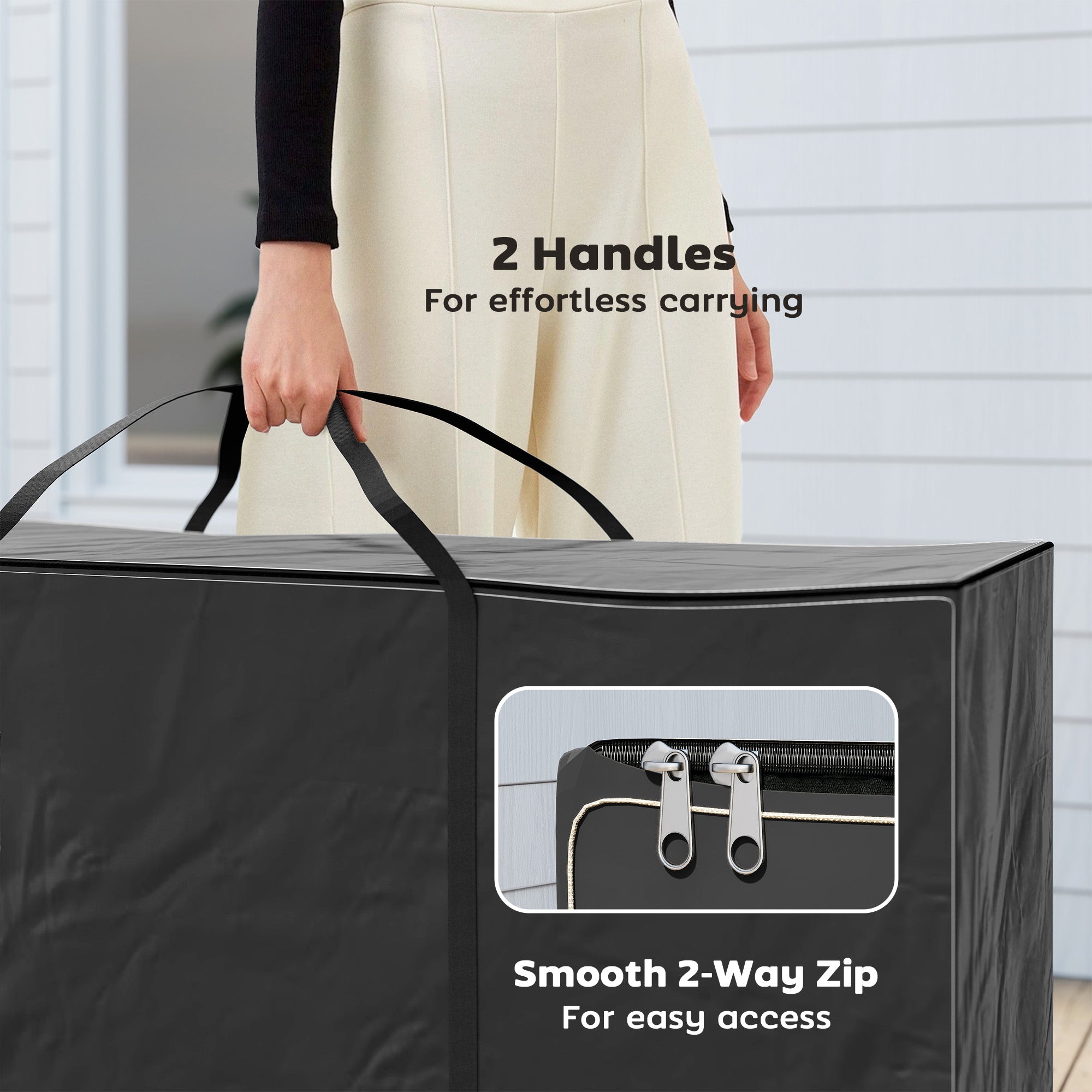 Outsunny 720 L Waterproof Garden Cushion Storage Bag - Black